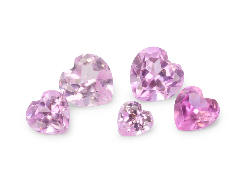 Synthetic Sapphire 4.00mm Heart Shape Pink 