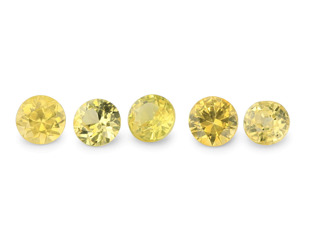 Yellow Sapphire 1.00mm Round Diamond Cut