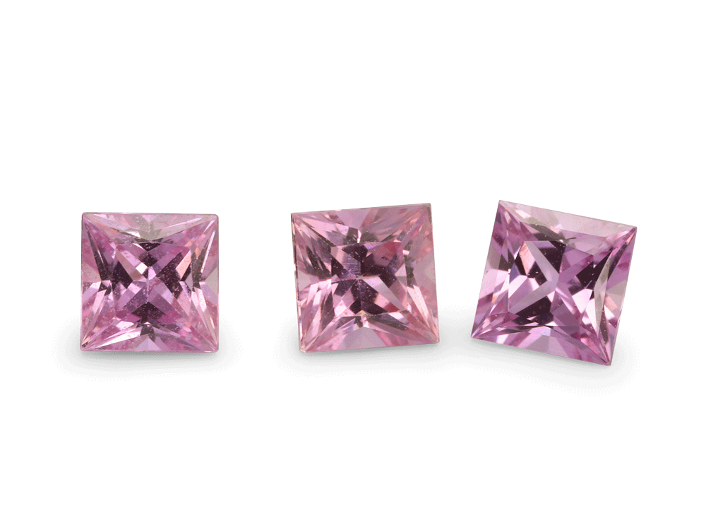 Pink Sapphire 2.00mm Princess Cut Light