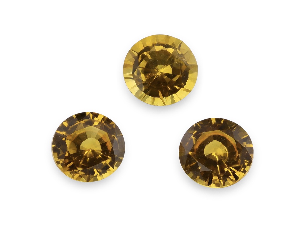  Yellow Sapphire 5.00mm Round Dark