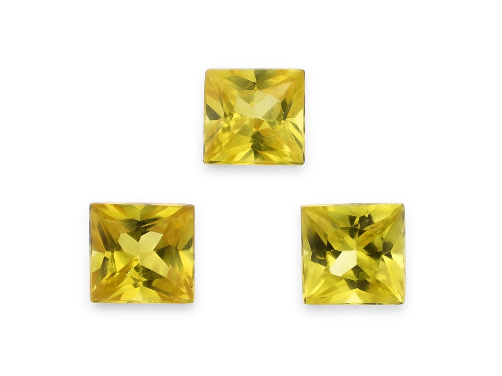 Australian Sapphire 3.25mm Princess Cut Yellow