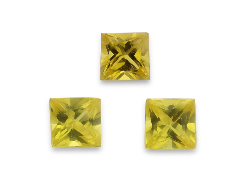 Yellow Sapphire 3.75mm Princess Cut Mid