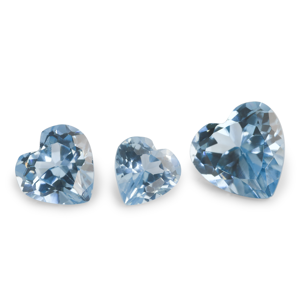 Synthetic Aqua Blue spinel 7.00mm Heart Shape