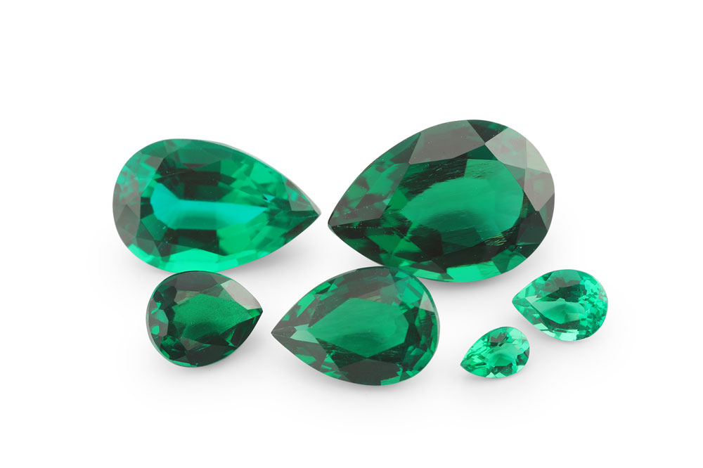 Hydrothermal Emerald 5x3mm Pear Shape 