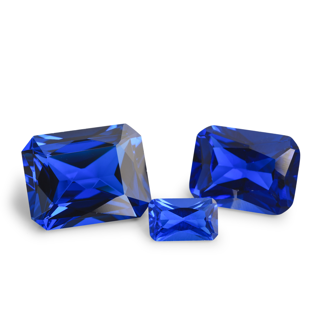 Synthetic Bright Blue Spinel 6x4mm Radiant Cut