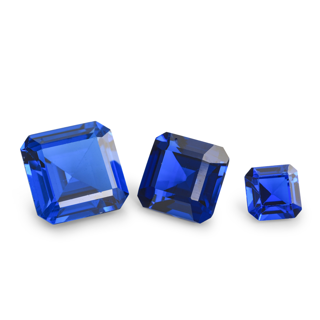 Synthetic Bright Blue Spinel 5.50mm Square Emerald Cut