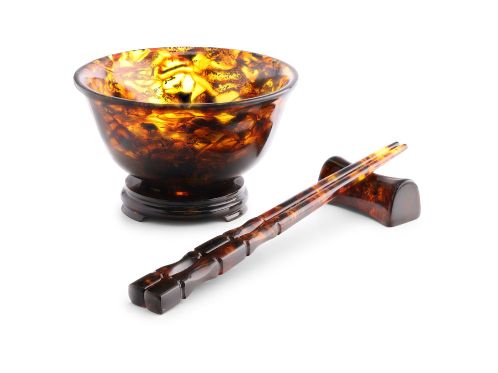 Pressed Amber Bowl Set