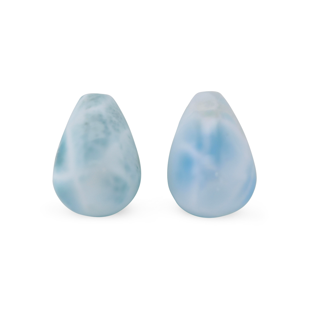 Larimar 14.5x8mm Polished Drop Pair