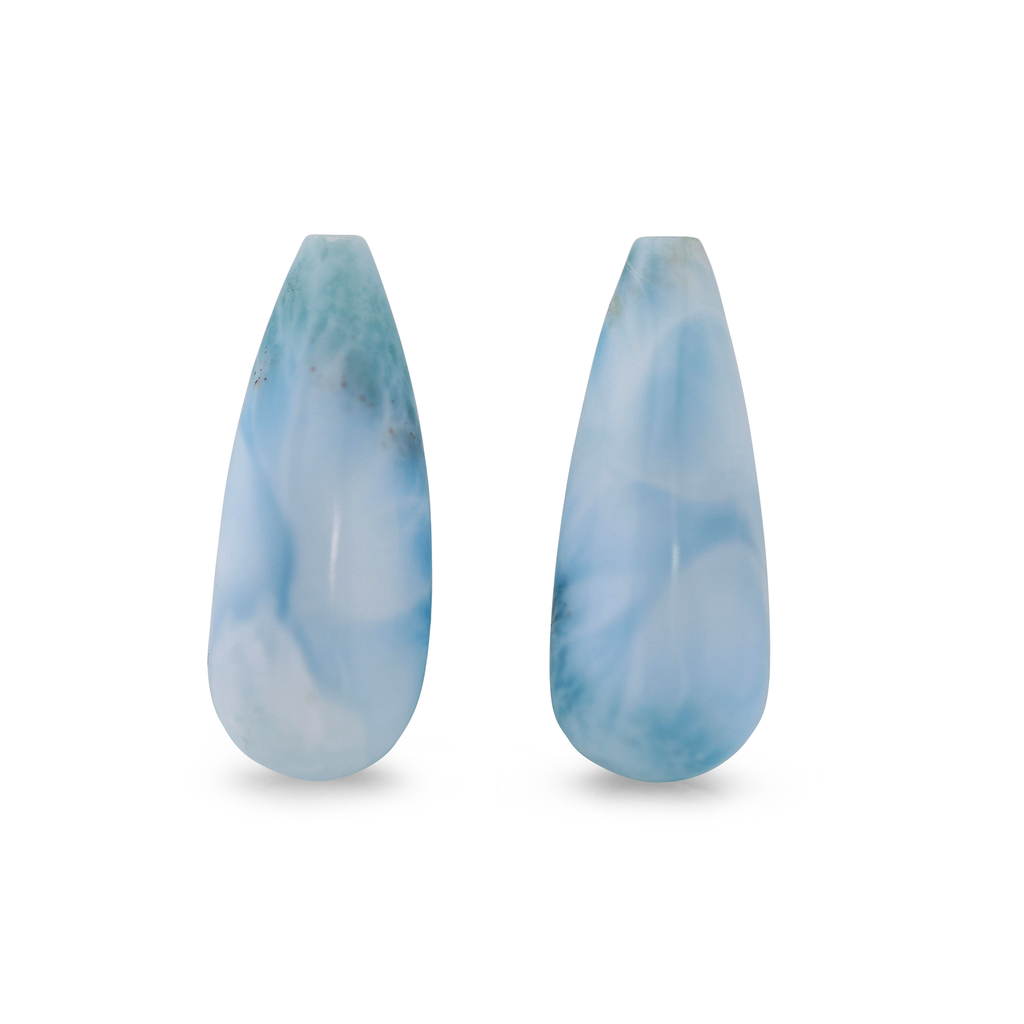 Larimar 20x8mm Polished Drop Pair