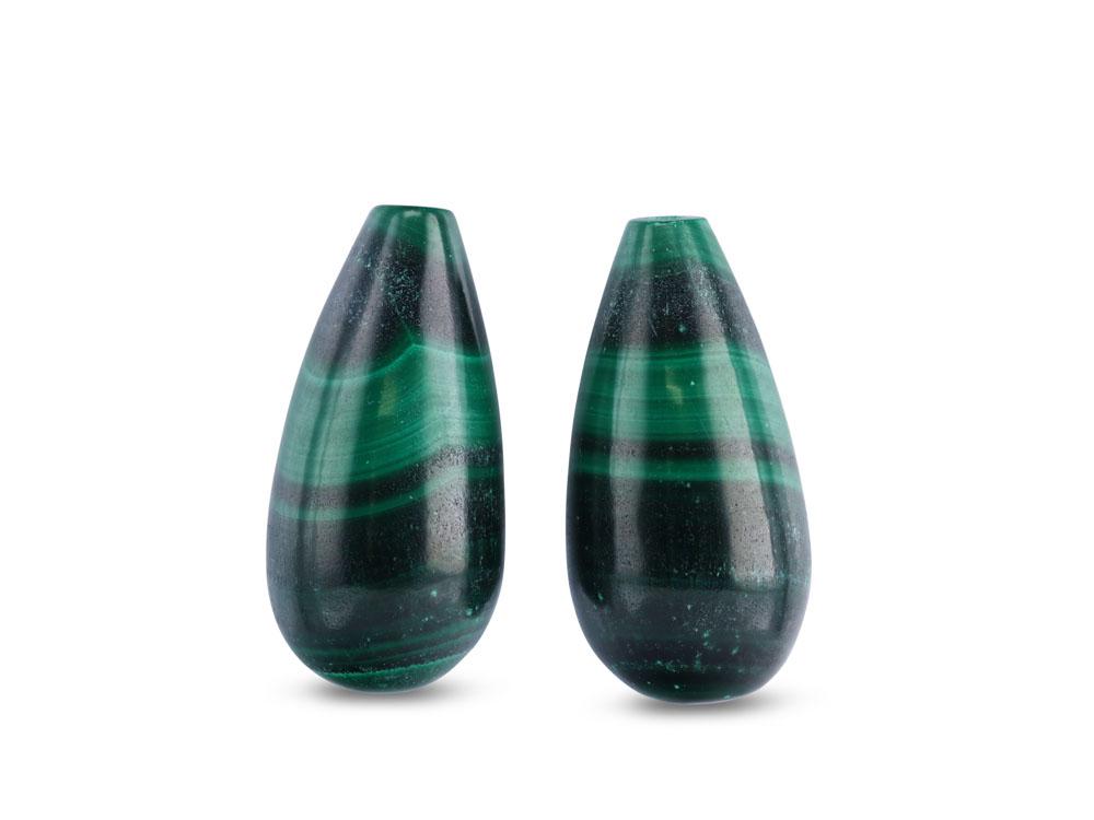 Malachite 16x8mm Polished Drop Pair