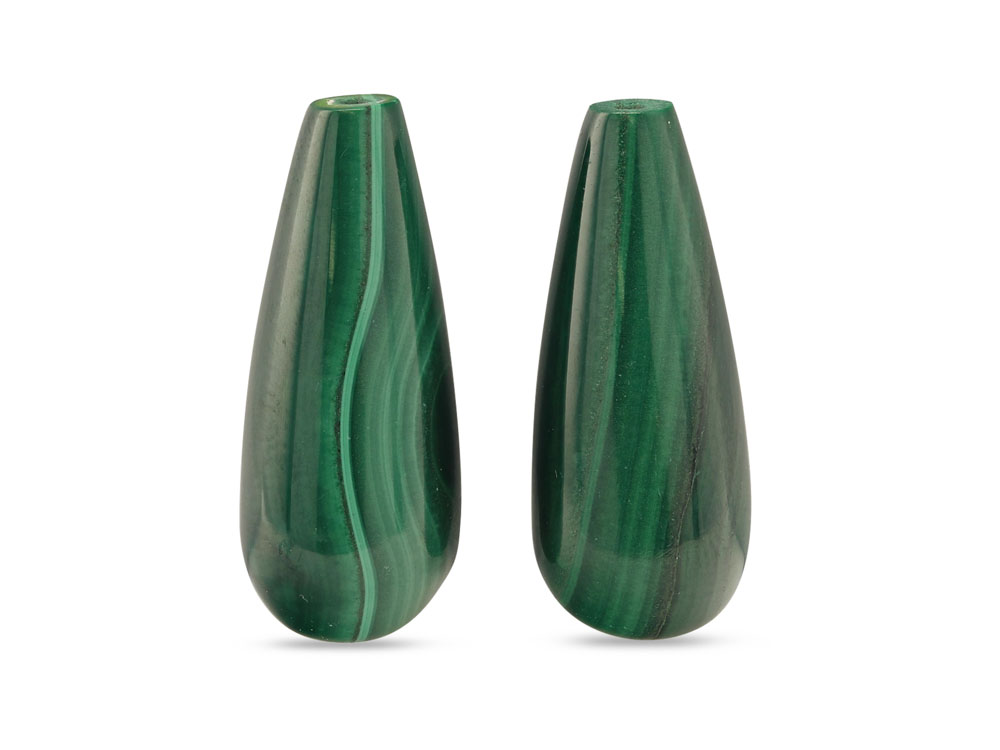 Malachite 20x8mm Polished Drop Pair