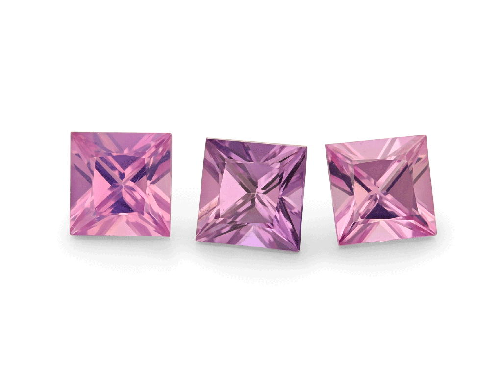 Pink Sapphire 2.75mm Princess Cut Mid