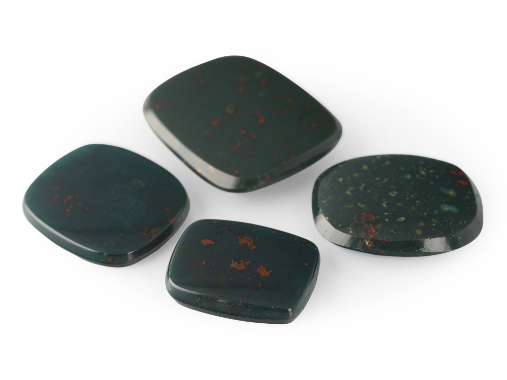 German Cut Bloodstone 12x10mm Cushion Buff Top