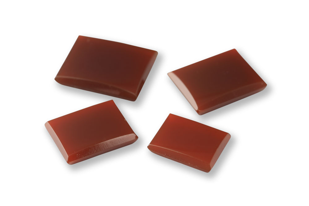 German Cut Carnelian 8x6mm Rectangular Buff Top 