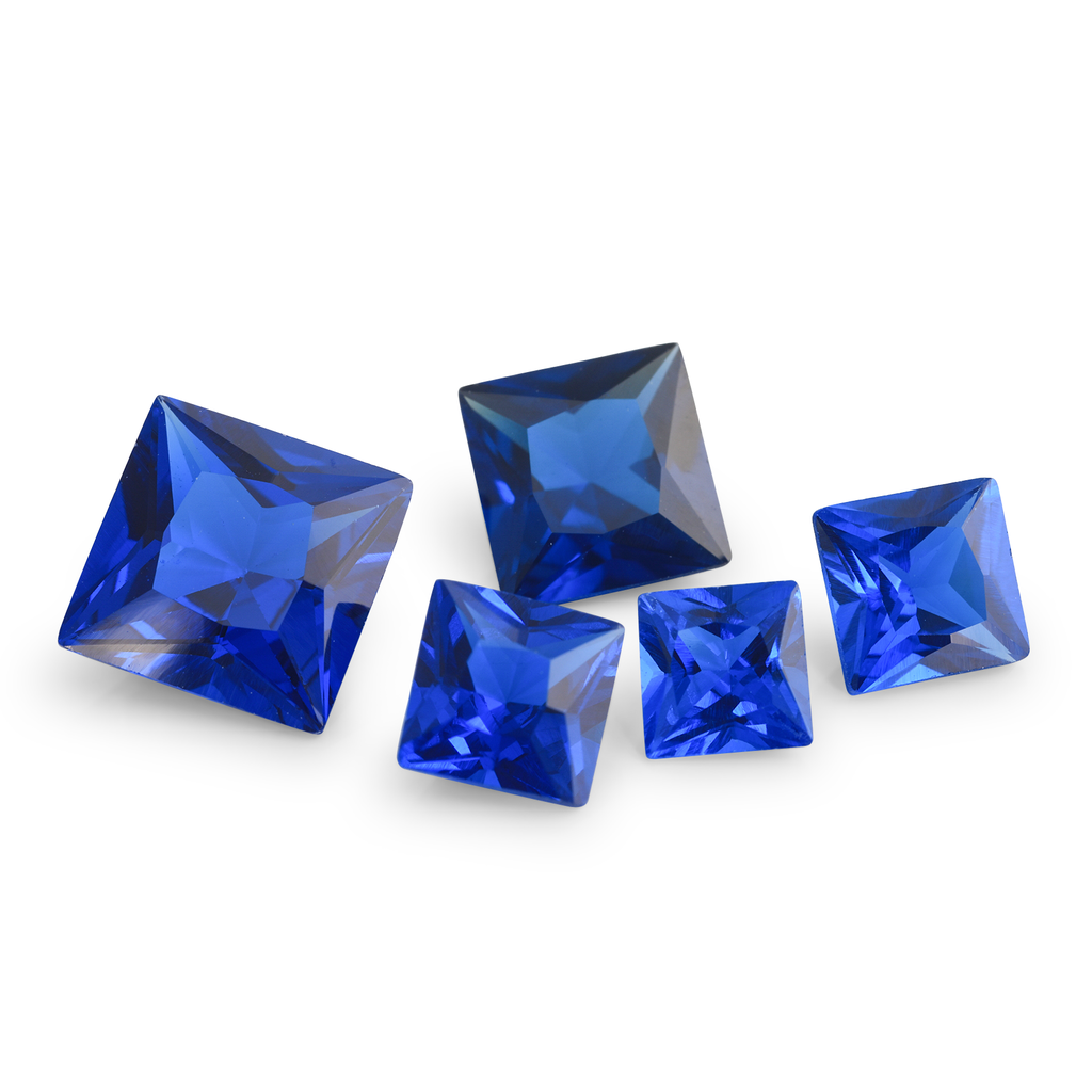 Synthetic Spinel 3.00mm Princess Cut Bright Blue