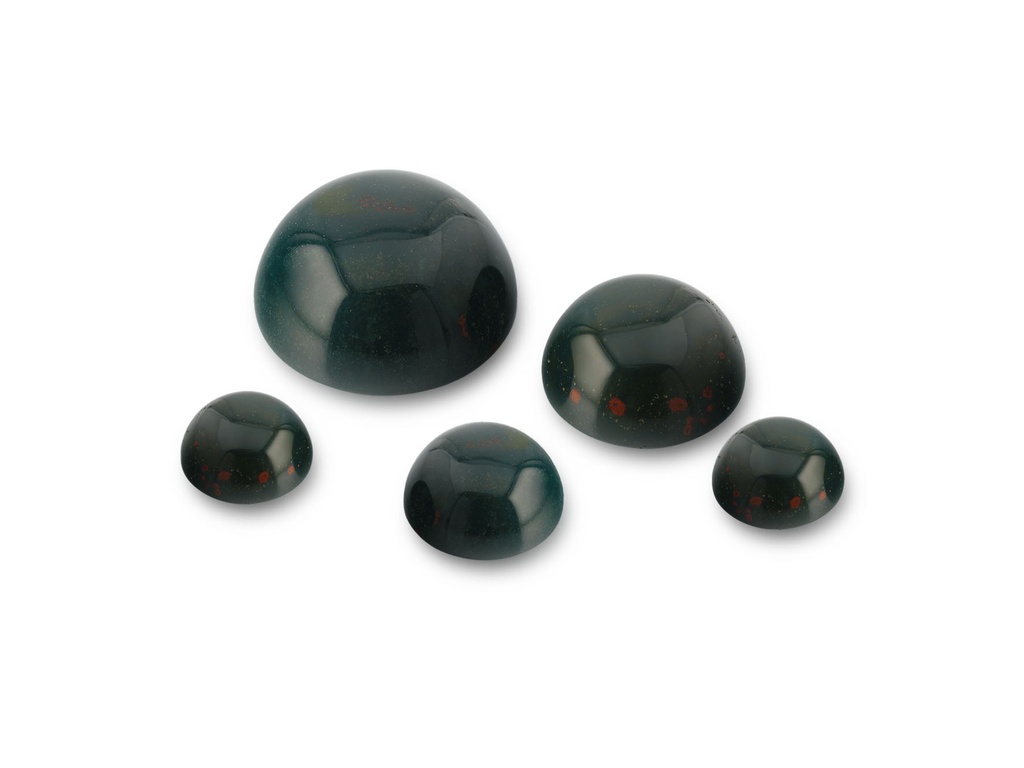 German Cut Bloodstone 14mm Round Cabochon 