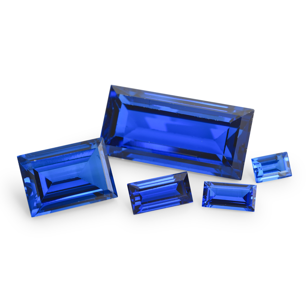 Synthetic Spinel 4x2mm Baguette Bright Blue