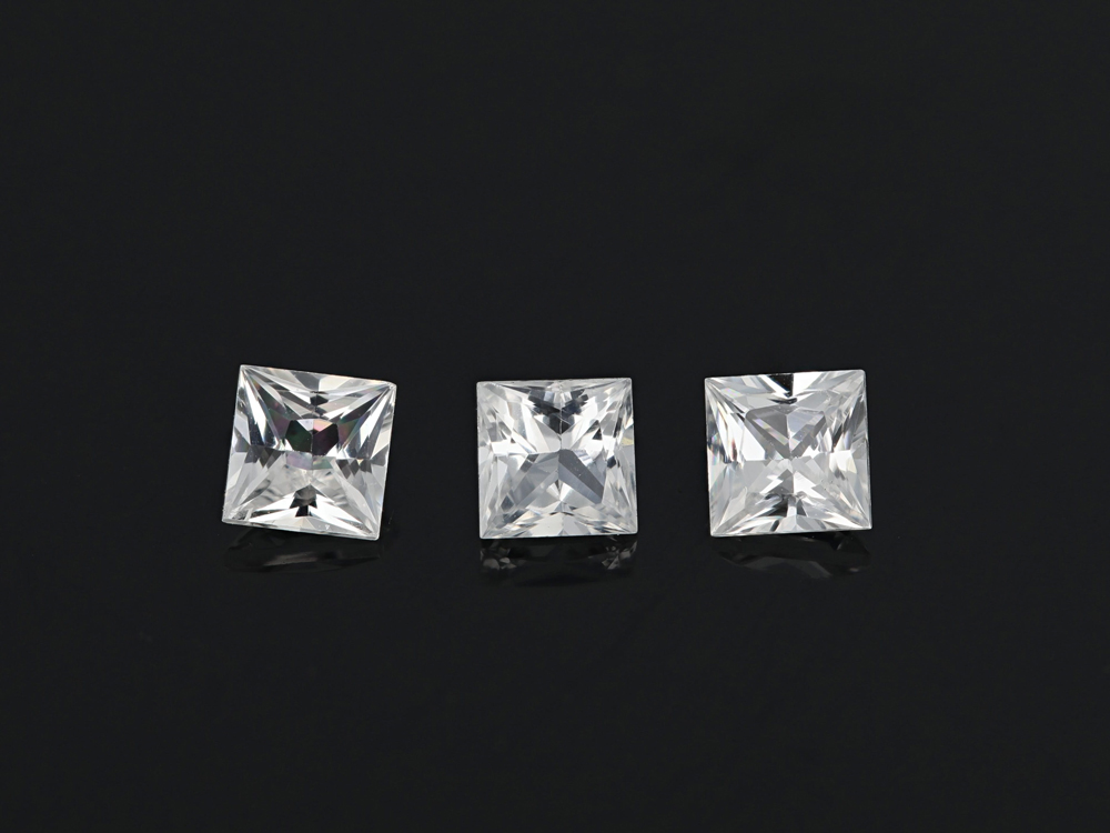 White Sapphire 3.25mm Princess Cut