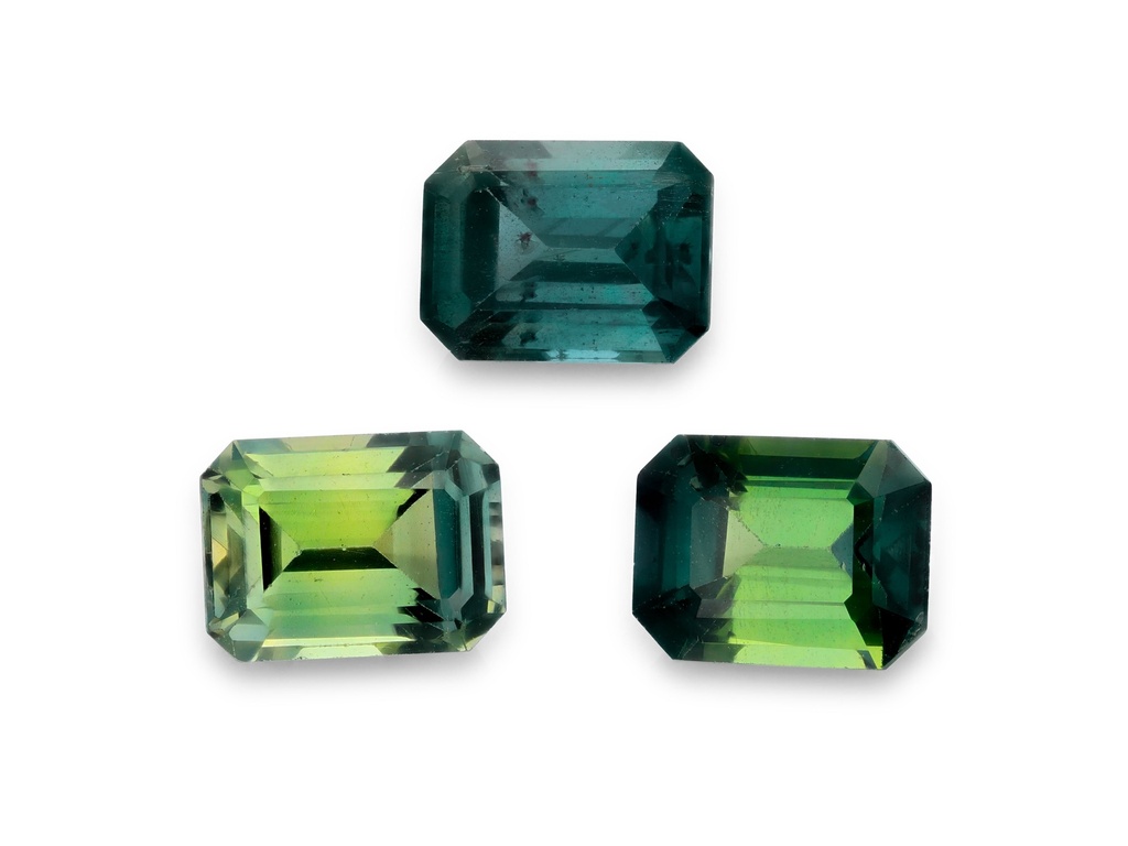 Green Sapphire 4x3mm Emerald Cut