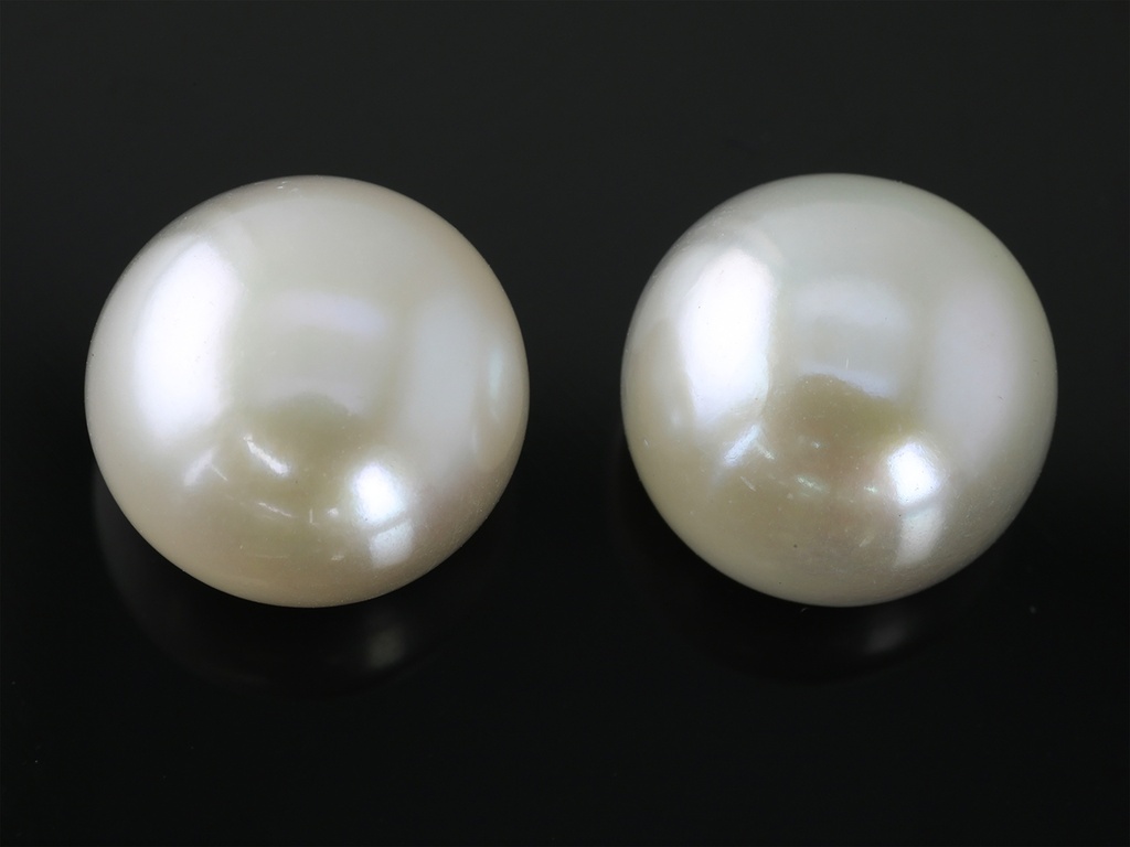 Freshwater Pearl  10-11mm Round Button White  Half Drilled