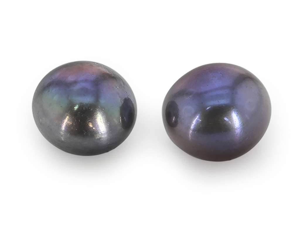 Freshwater Pearl 3.00-4.00mm Button Dyed Peacock Half Drilled 