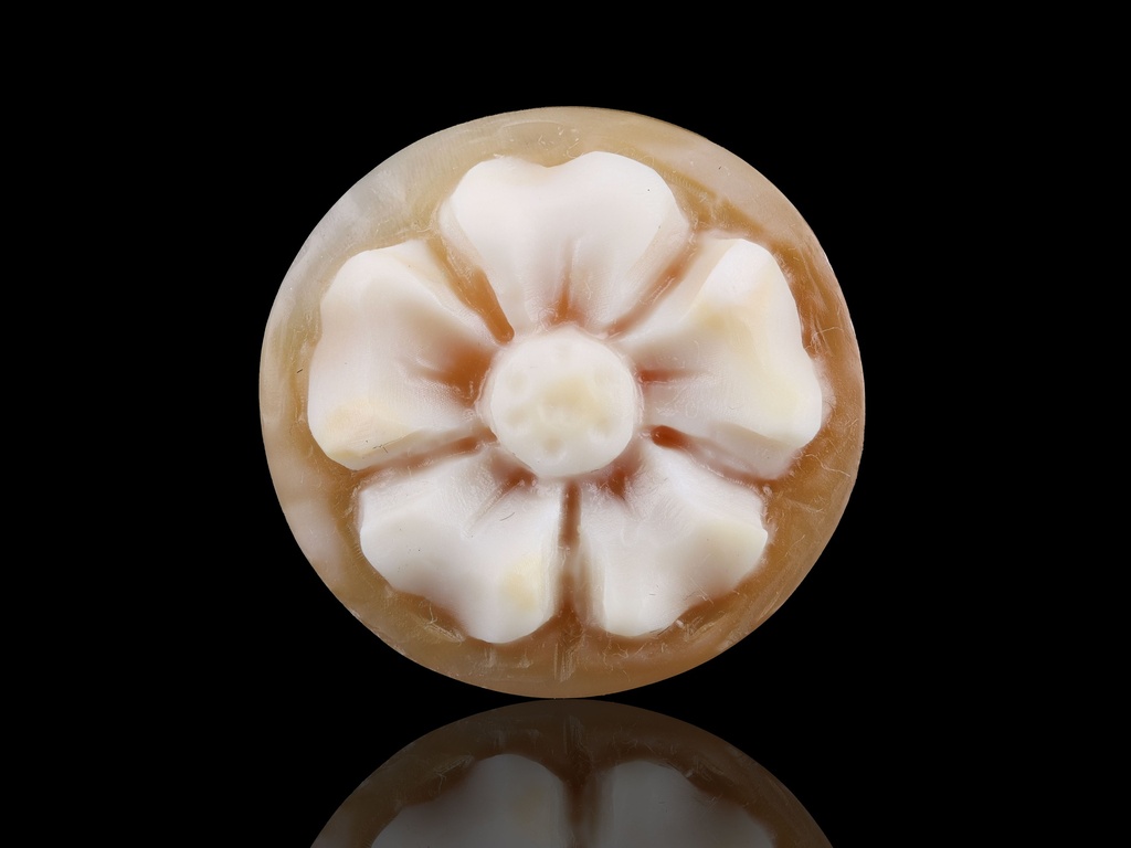 Italian Shell Cameo Flower 18mm Round