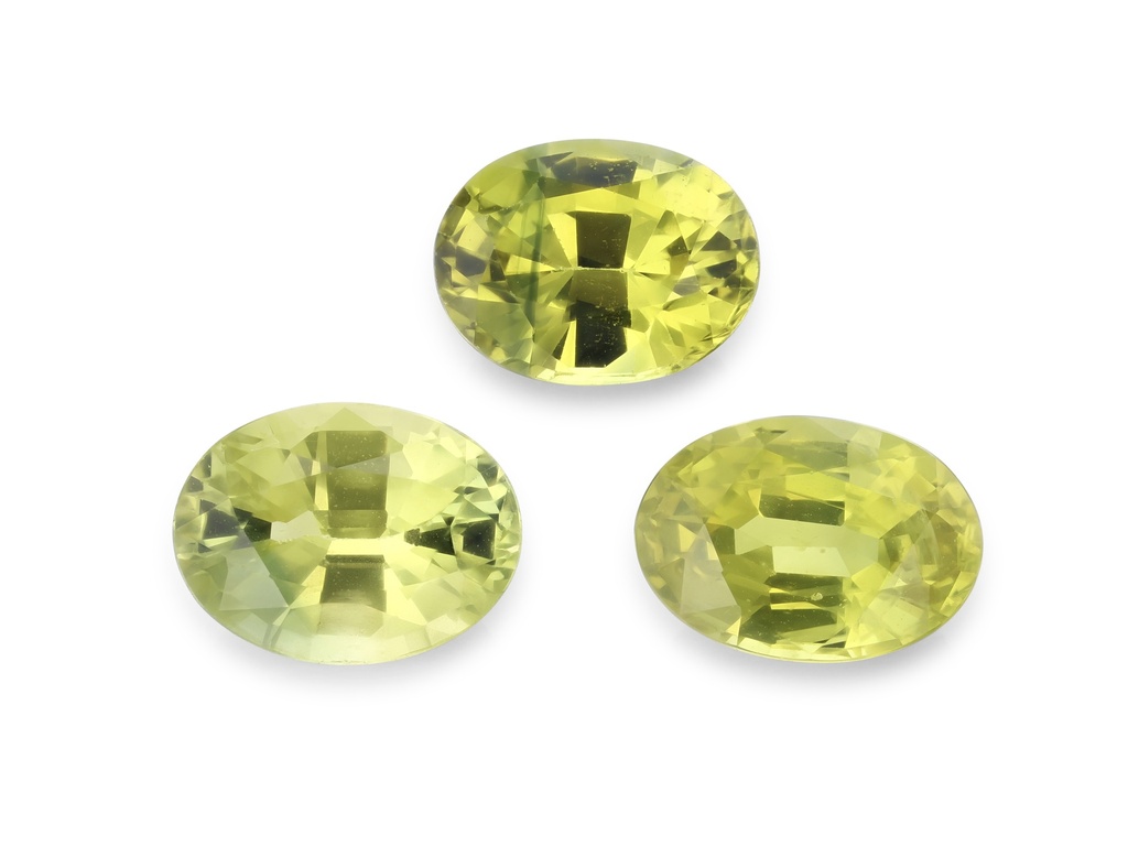 Parti Sapphire 6.5x4.5mm Oval Yellow Green