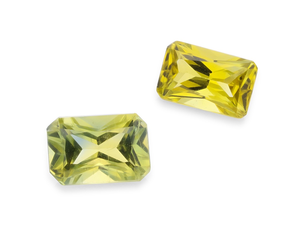 Parti Sapphire 4.5x3.5mm Radiant Cut Yellow Green