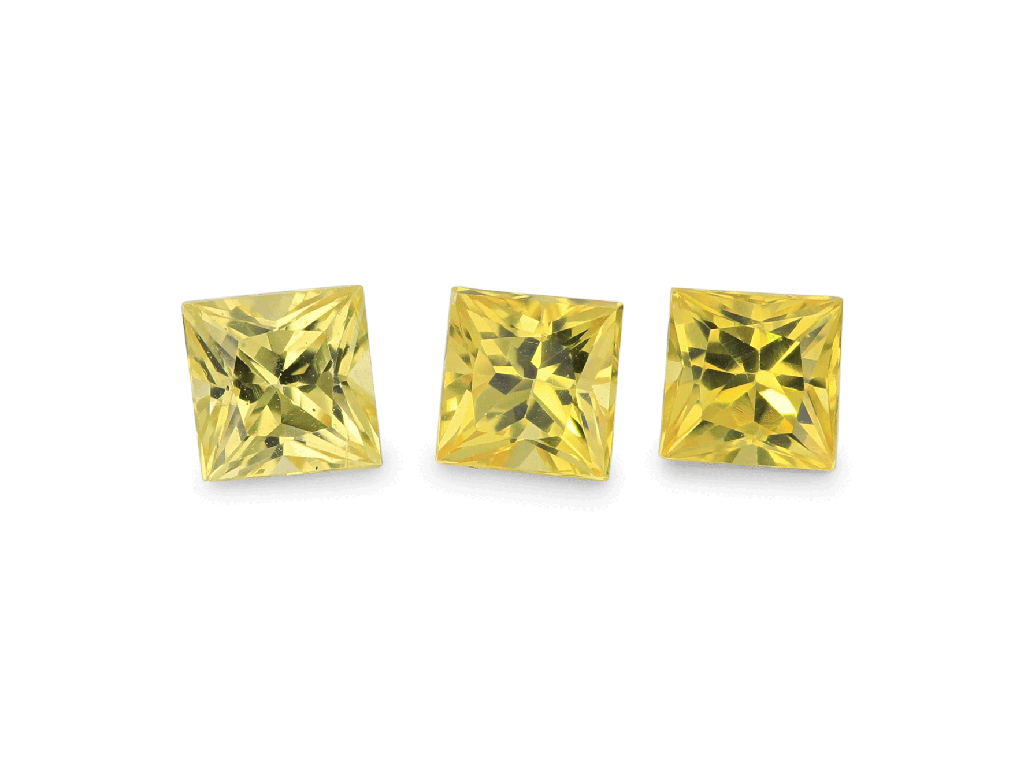 Yellow Sapphire 2.75-3.00mm Princess Cut