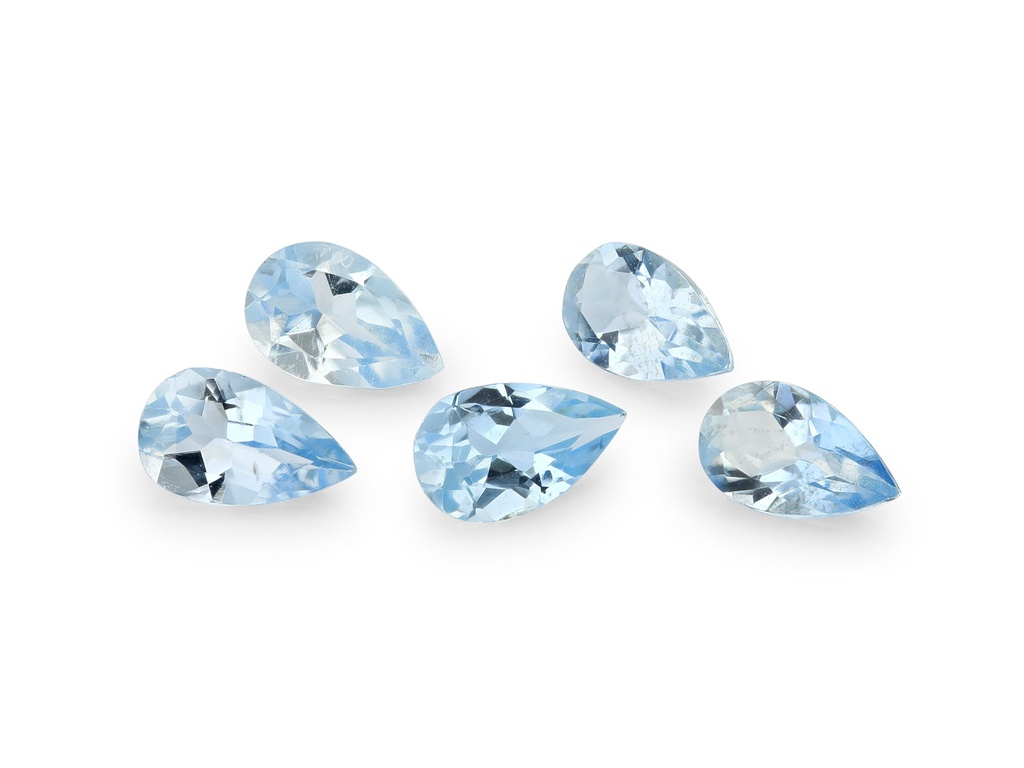 Aquamarine 5x3mm Pear Shape Mid Blue