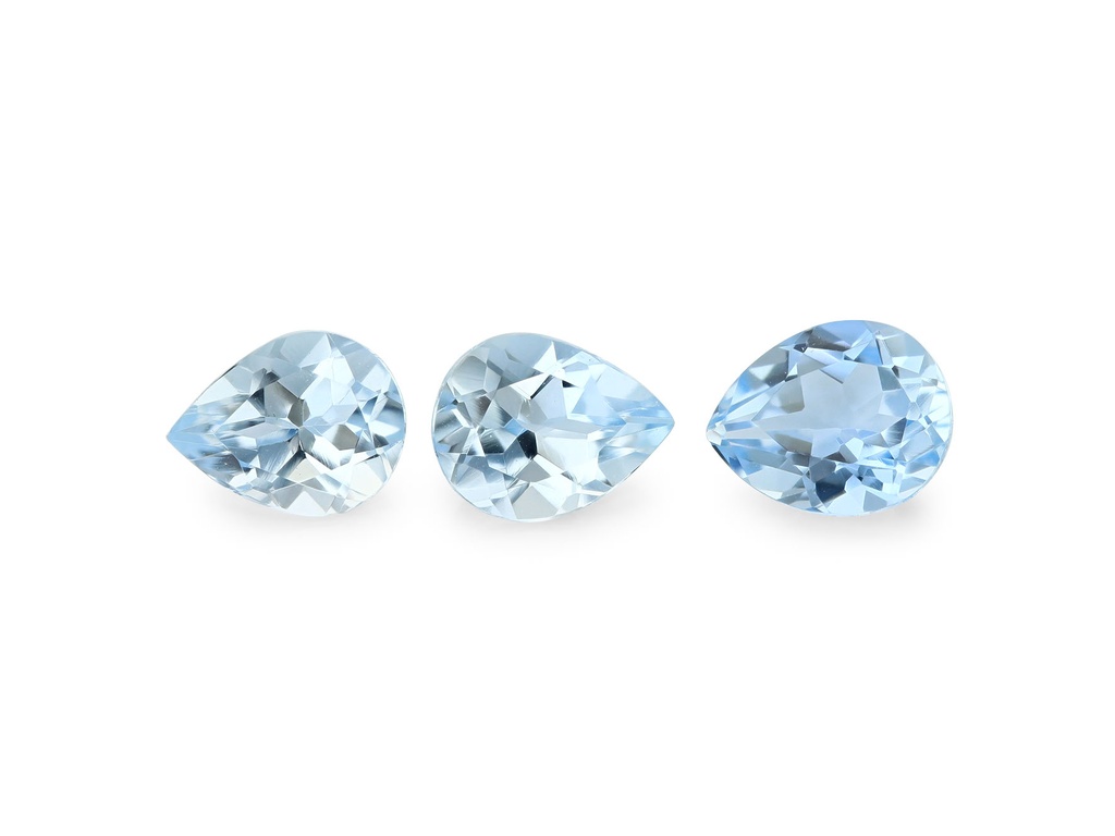 Aquamarine 5x4mm Pear Shape Mid Blue