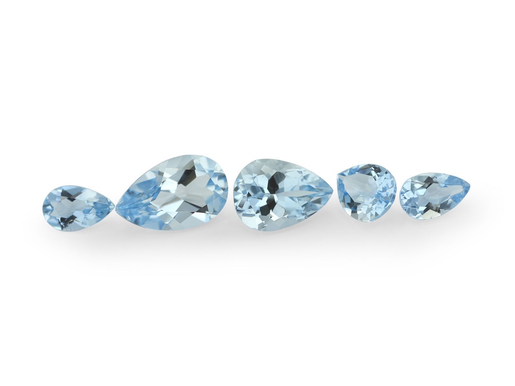 Aquamarine 8x6mm Pear Shape Mid Blue