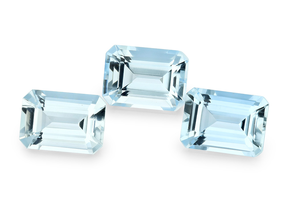 Aquamarine 7x5mm Emerald Cut Light Blue