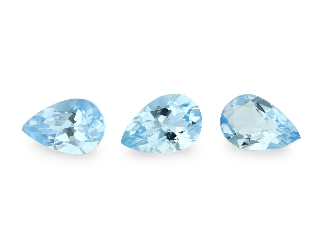 Aquamarine 6x4mm Pear Shape Mid Blue