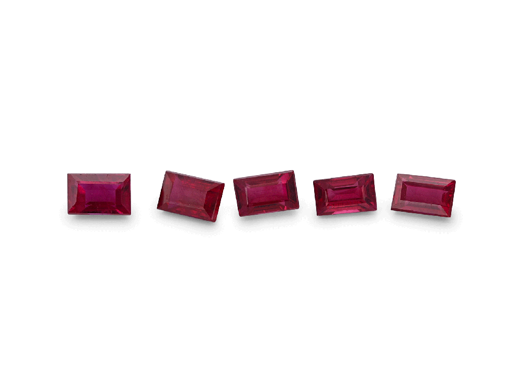 Ruby 3x2mm Baguette Bright Red 