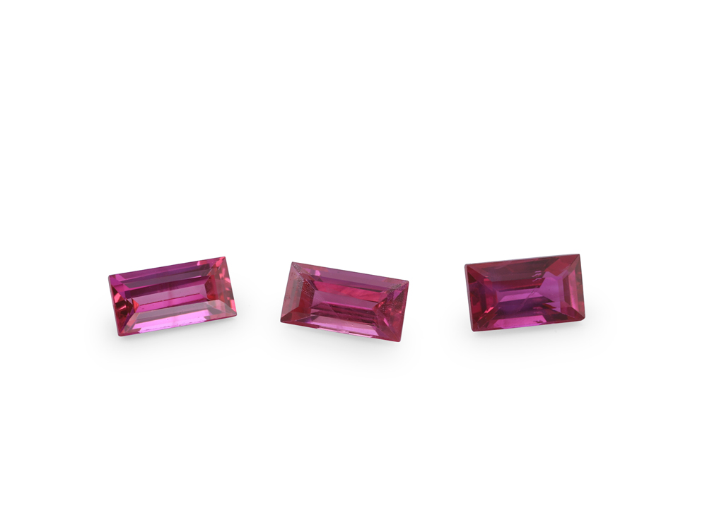 Ruby 4x2mm Baguette Pink Red