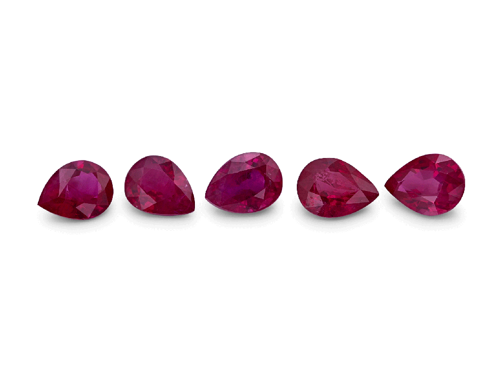 Ruby 4x3mm Pear Shape Pink Red