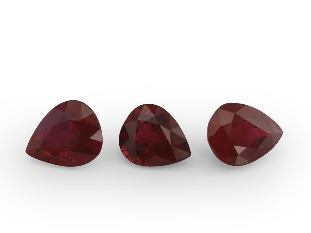 Ruby 5.5x4.5mm+/- Pear Shape Dark Red