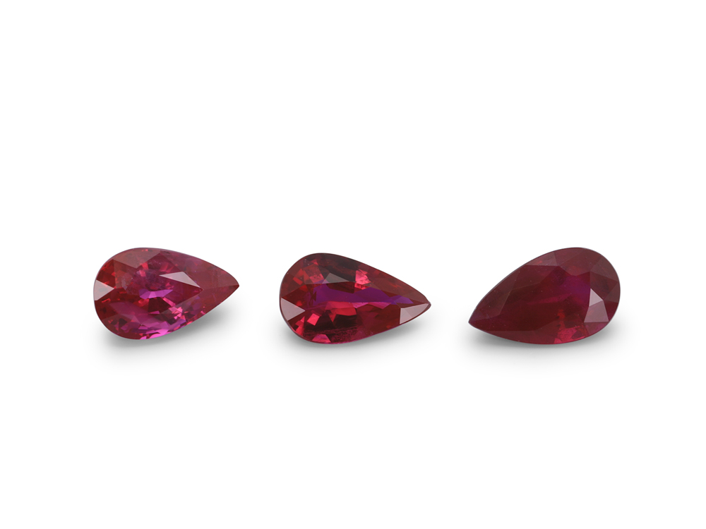 Ruby 5x3mm Pear Shape Good Red 