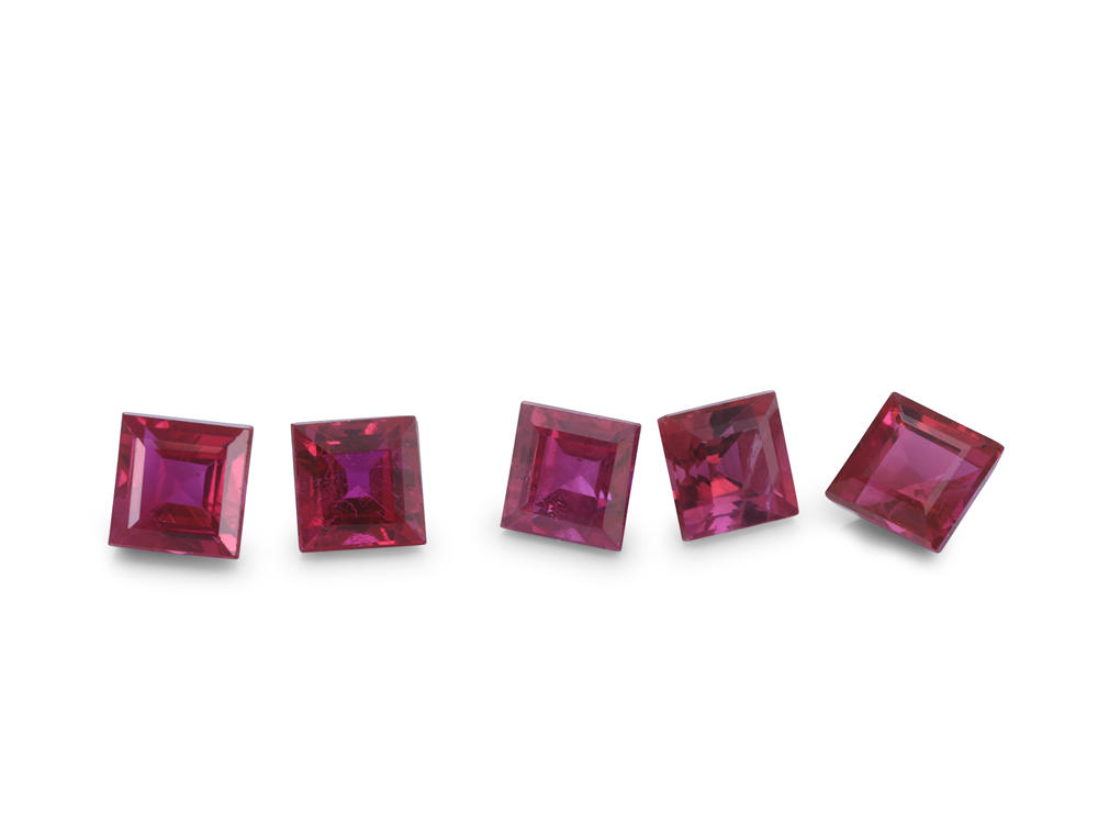 Ruby 2.75mm Carre Cut Pink Red