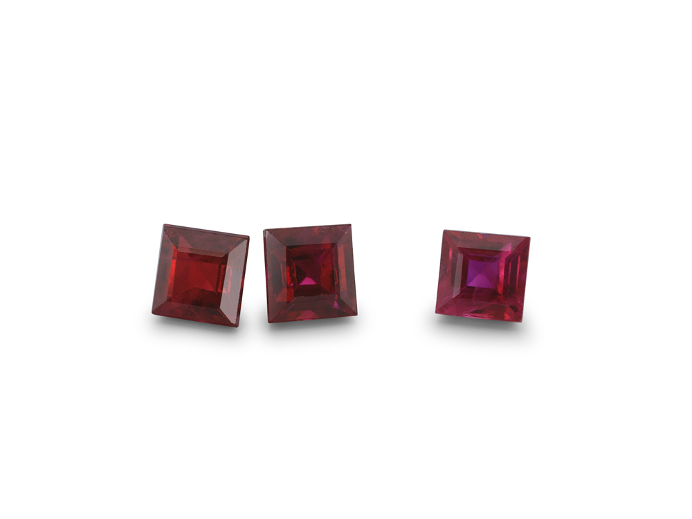 Ruby 3.00mm Carre Cut Good Red