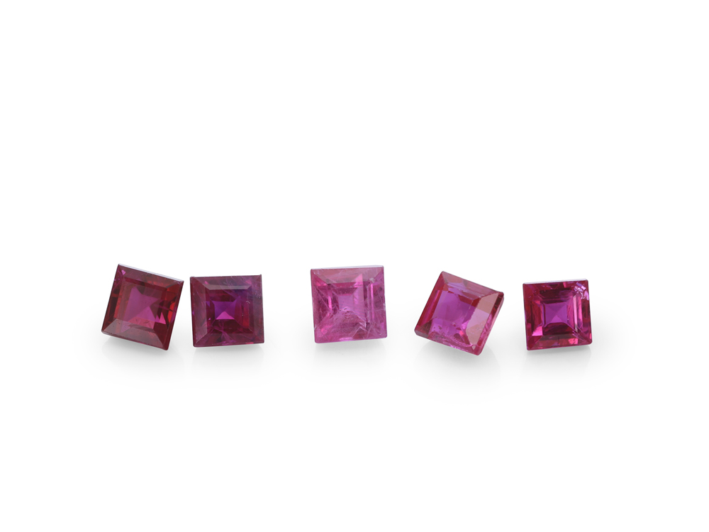 Ruby 2.25mm Carre Cut Mid Pink Red