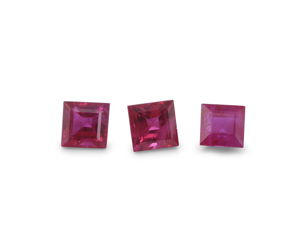 Ruby 3.50mm Carre Cut Mid Pink Red