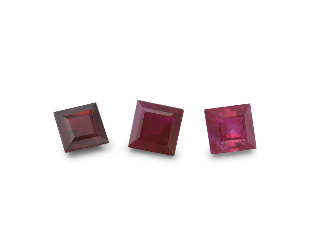 Ruby 3.50mm Carre Cut Mid Red