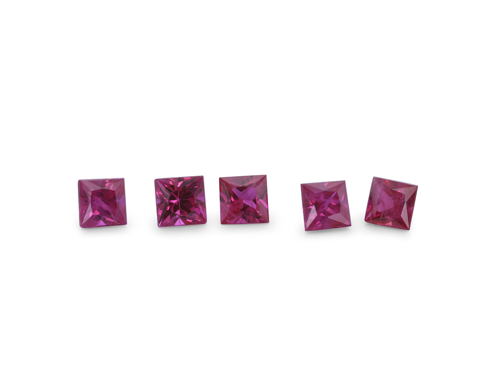 Ruby 2.25mm Princess Cut Pink Red