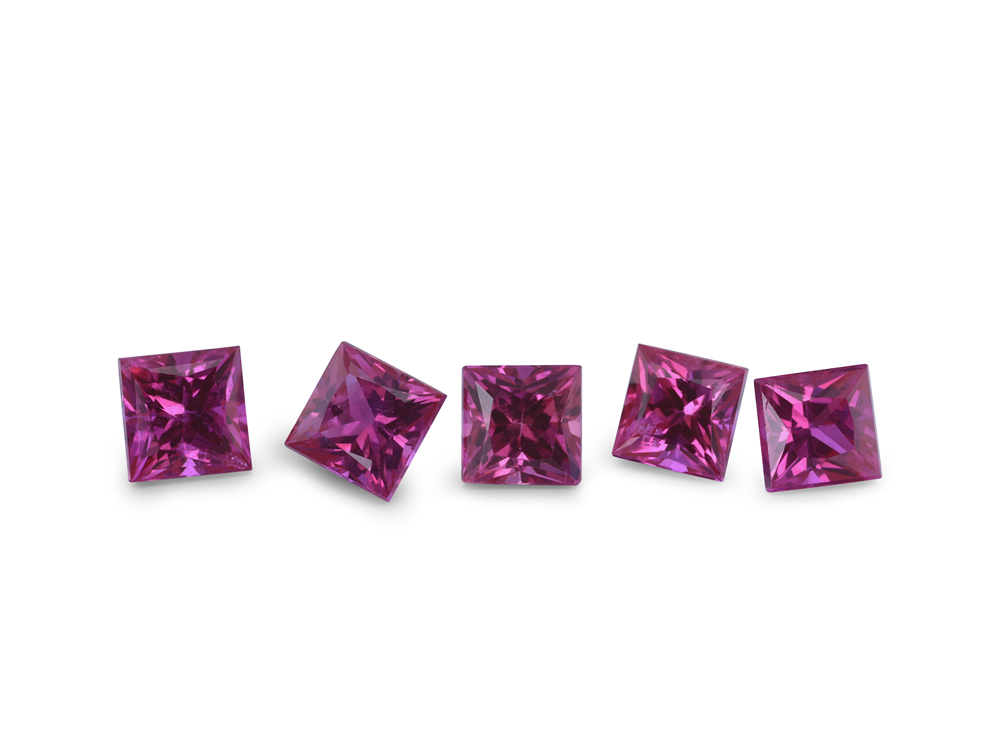 Ruby 2.75mm Princess Cut Pink Red