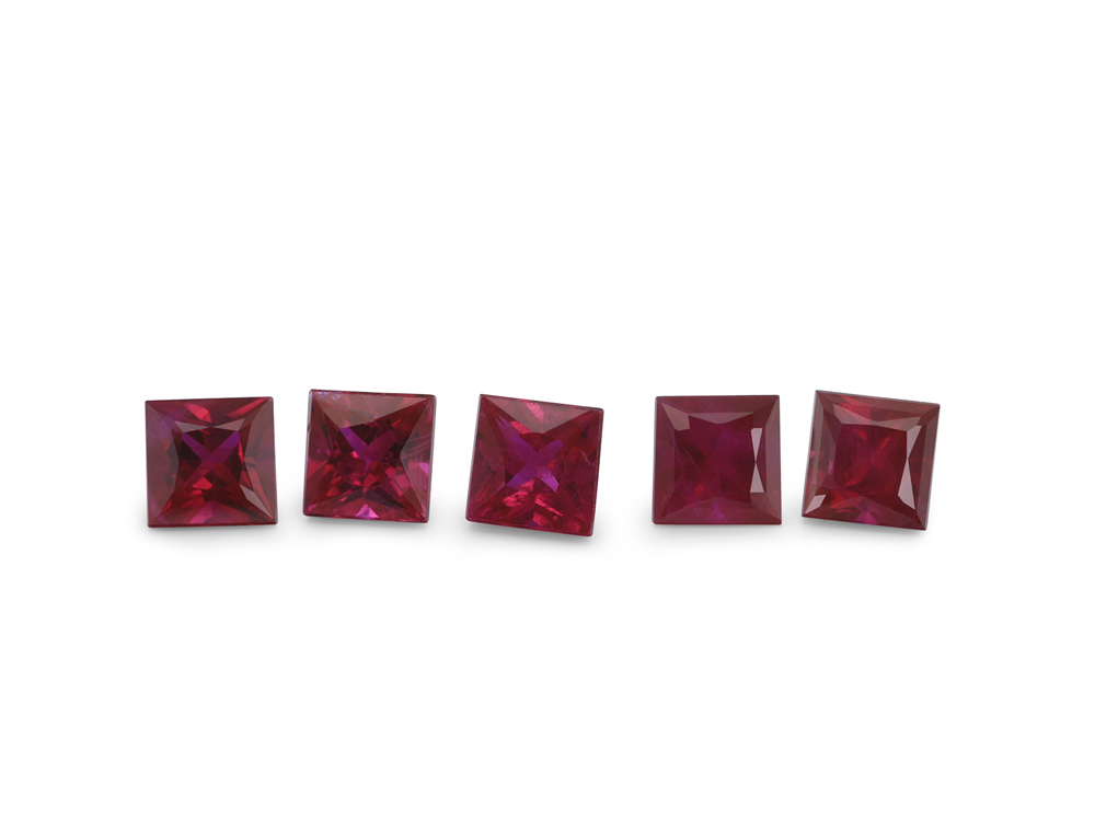 Ruby 2.75mm Princess Cut Good Red