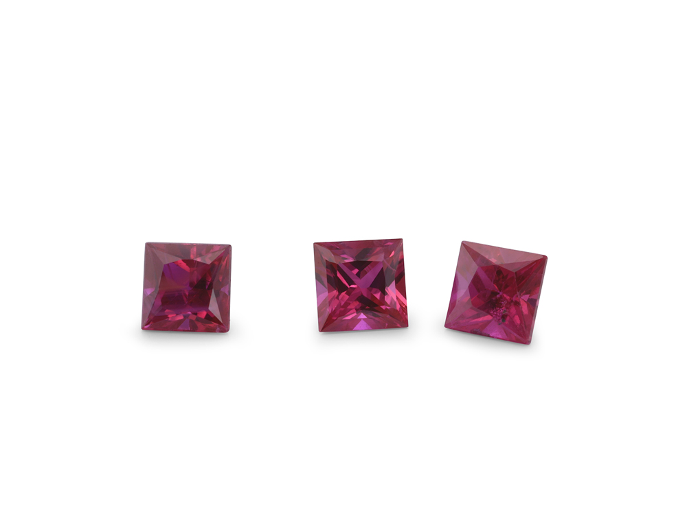 Ruby 3.00mm Princess Cut Pink Red