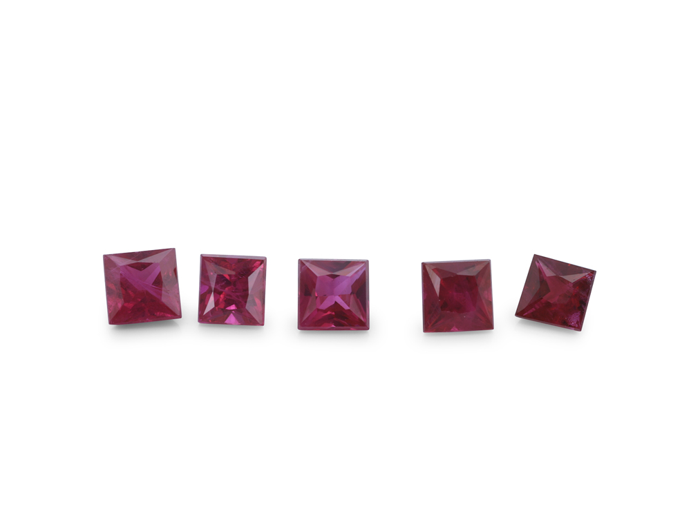 Ruby 2.25mm Princess Cut Mid Red