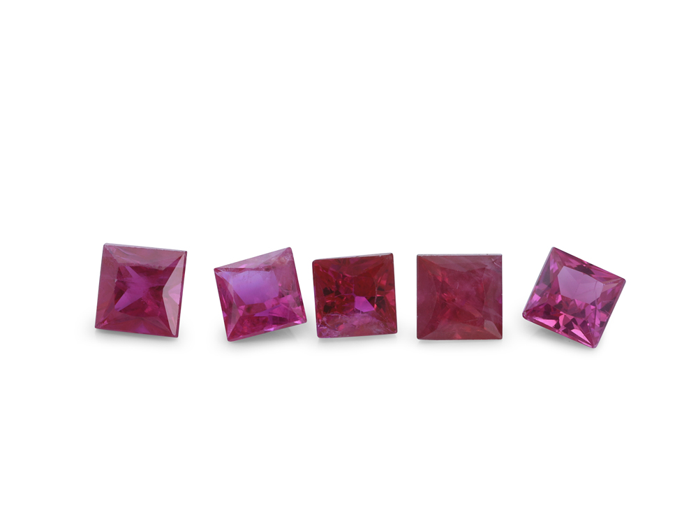 Ruby 2.75mm Princess Cut Mid Pink Red